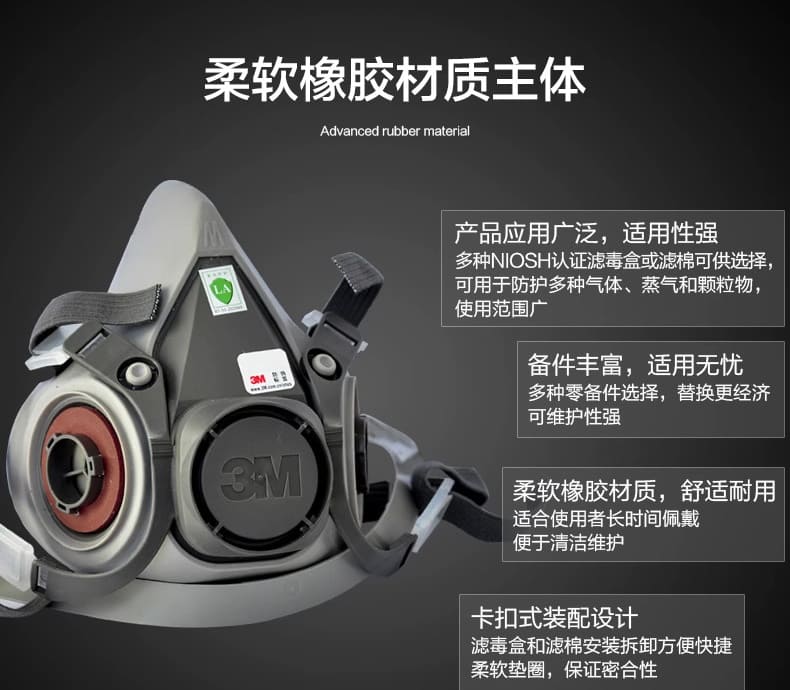 3M 6200 双滤盒半面罩 (中号)